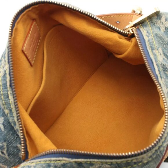 LOUIS VUITTON Baggy PM Shoulder Bag Monogram denim leather Blue Used LV - Picture 3 of 12
